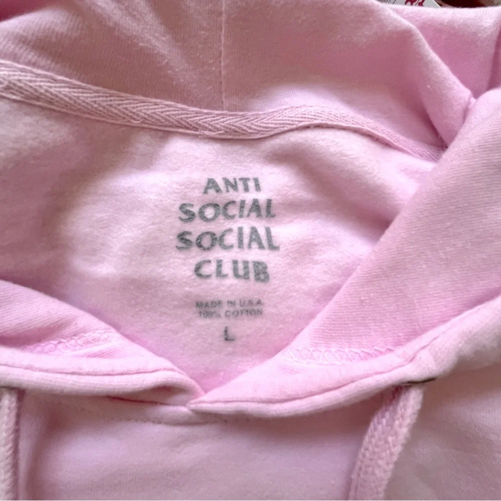 Anti Social Social Club Know You Better Pink Hoodie Large